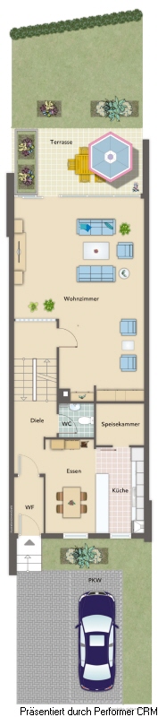 Grundriss Erdgeschoss mit Gartengeschoss