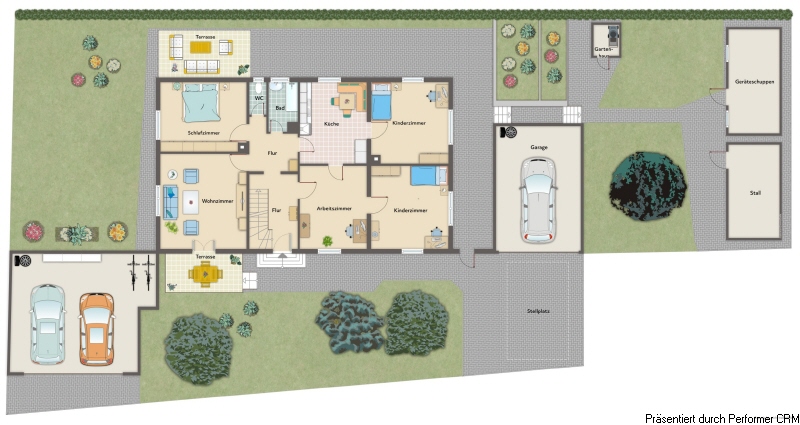 Grundriss EG und Grundstück